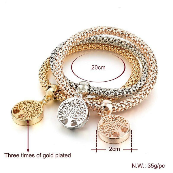 "Tree of Life" Charm Bracelet with Austrian Crystals