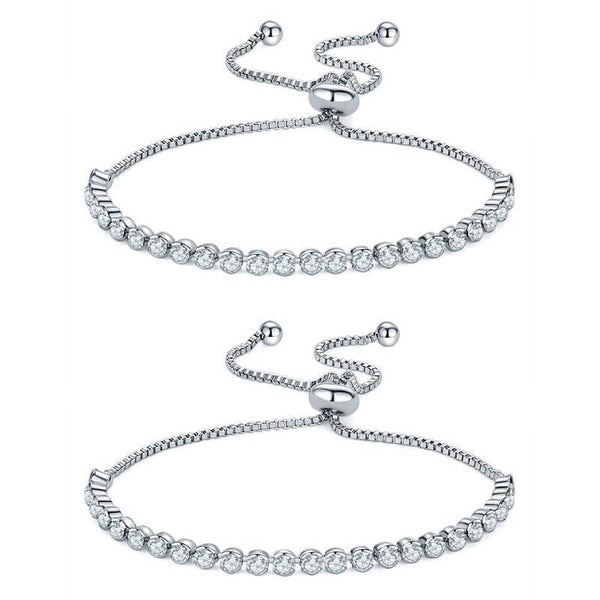 2 sets of Rhinestone Adjustable Tennis Bracelet