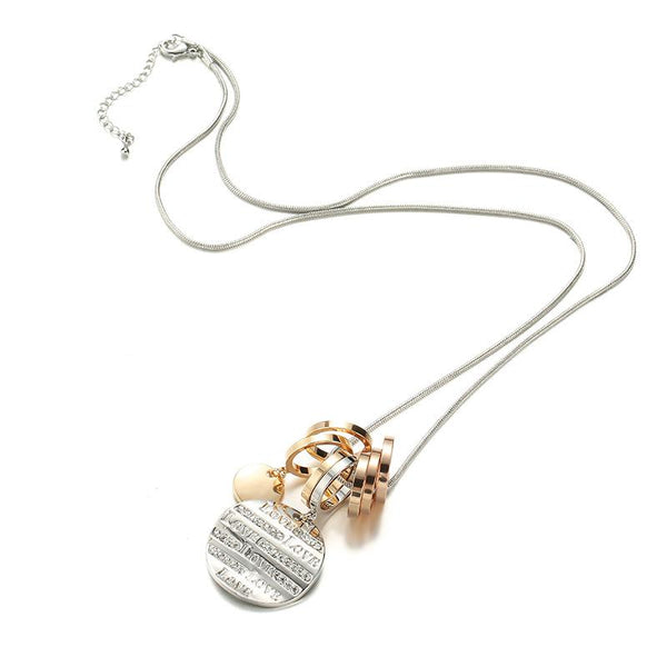 "LOVE" Crystal Tag Necklace