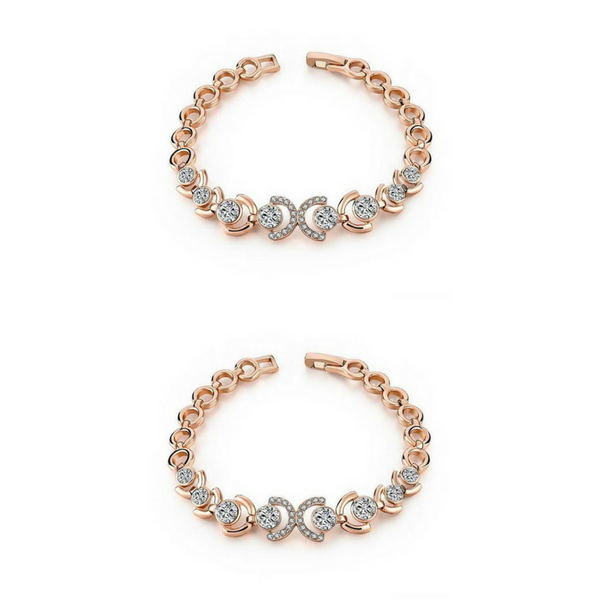 2 Sets of Rose Gold and Ice Bracelet